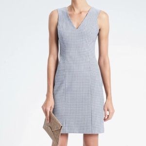 NWT Banana Republic Check Tie Back Sheath Dress 8